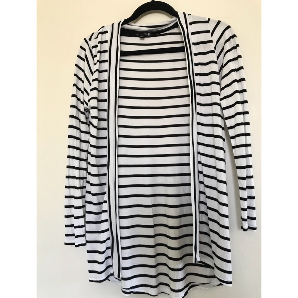 Cotton on black and white stripes cardigan